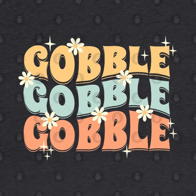 Gobble Gobble Retro Groovy Thanksgiving Turkey by Wasabi Snake